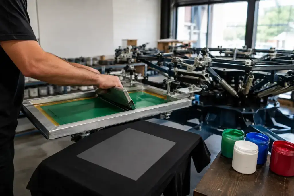Custom apparel dryer curing equipment at Aaron's Designs